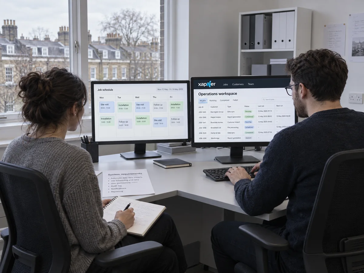 Custom business software interface