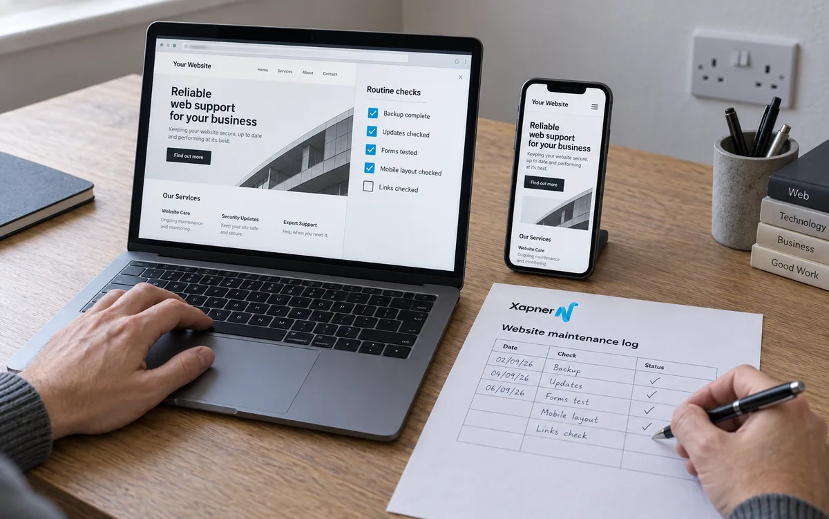 Website Maintenance and Support service example